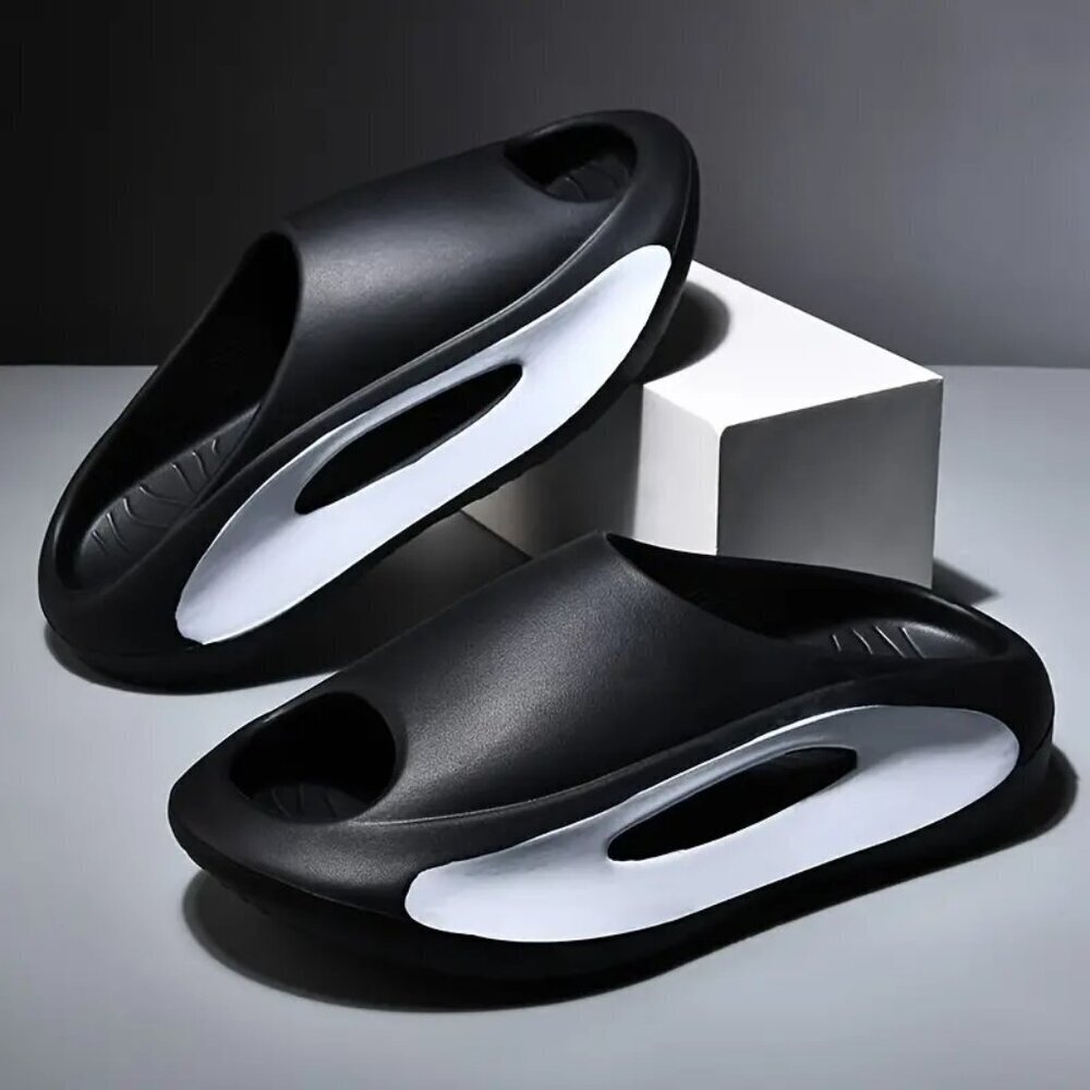 Black & White Platform Clogs | Minimalist| Lightweight Comfort Slides | Unisex